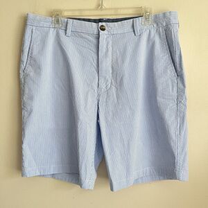 Vineyard Vines Breaker Shorts Mens Size 35 Blue Striped Seer Sucker 9"
